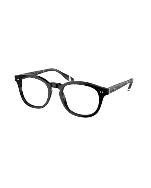 Polo Ralph Lauren Black Ph2267 5001 Optical Frames Acetate Transparent Squared Normal for men