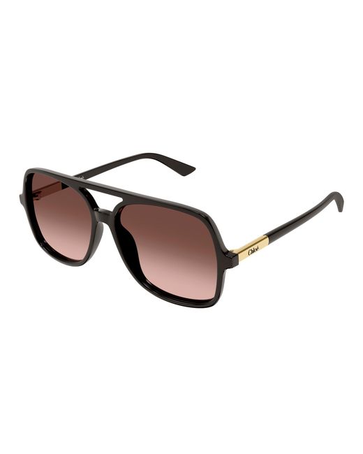 Chloé Black Ch0364S 004 Sunglasses Acetate Copper Pilot