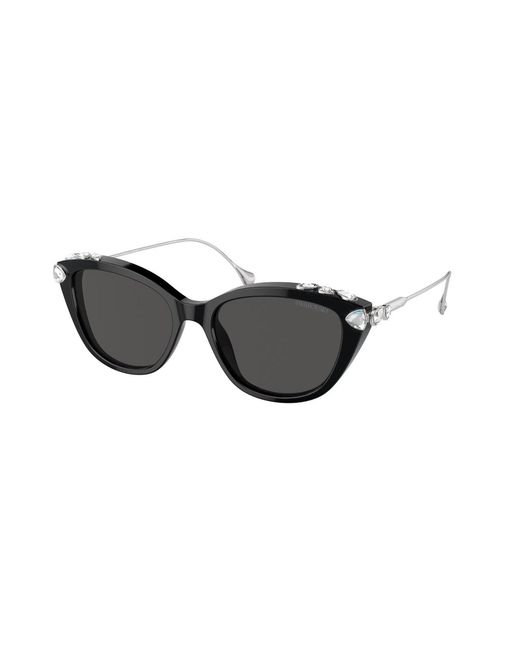 Swarovski Black Sk6010 103887 Sunglasses Acetate Cat Eye Normal