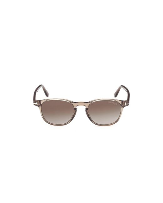 Tom Ford Black Ft1302 Holt-02 45B Sunglasses Acetate Smoke Round Normal for men
