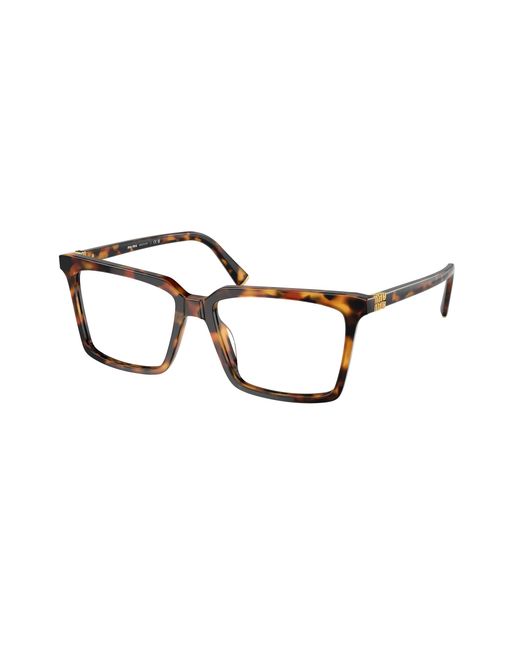 Miu Miu Black Mu 08Xv 19P1O1 Optical Frames Acetate Transparent Squared Normal
