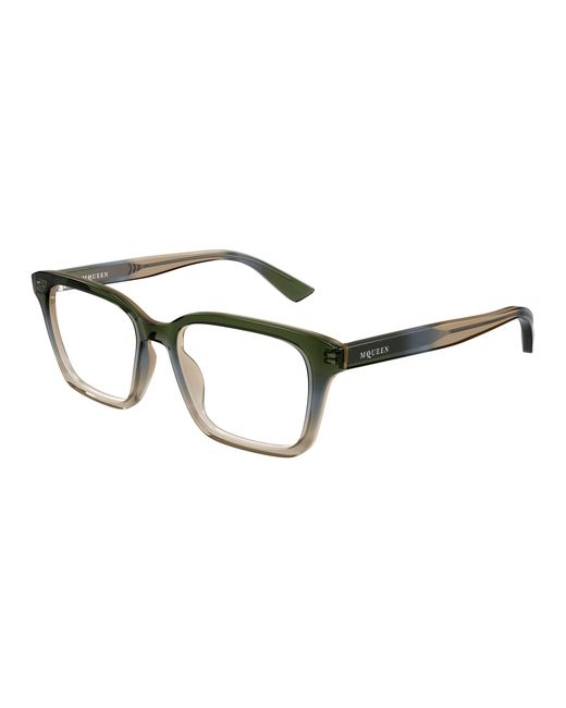McQueen Black Am0566O 006 Optical Frames Acetate Transparent Squared