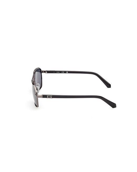Guess Black Gu00301 08D Sunglasses Metal Smoke Squared Polarized for men