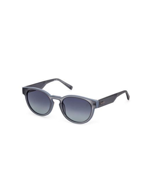 Timberland Black Tb00026 20D Sunglasses Injected Smoke Round Polarized for men