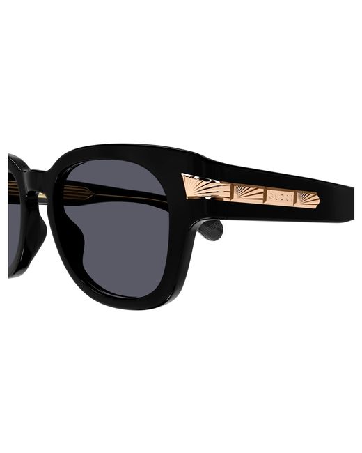 Gucci Black Gg1518S 001 Sunglasses Acetate Round for men