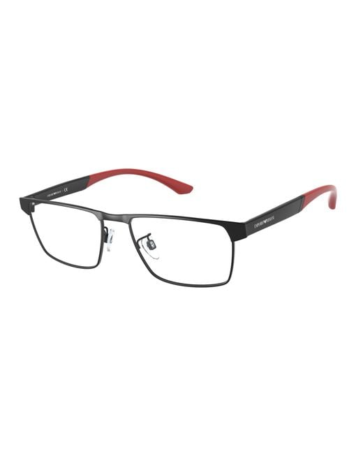Emporio Armani Black Ea1124 3001 Optical Frames Metal Transparent Pillow Normal for men