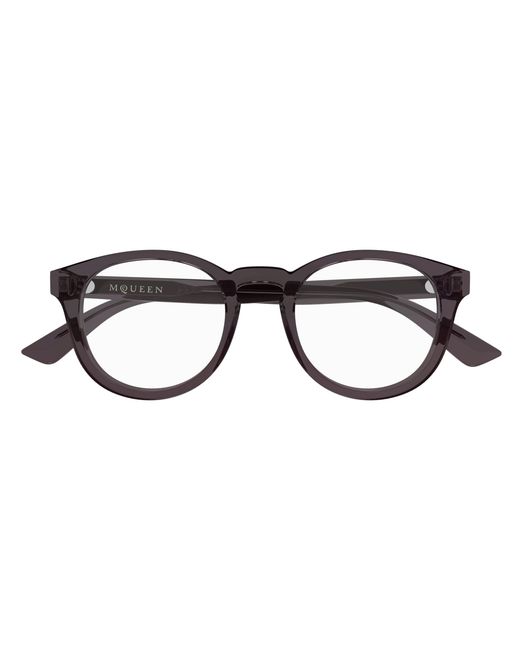 McQueen Black Am0514O 003 Optical Frames Acetate Transparent Round