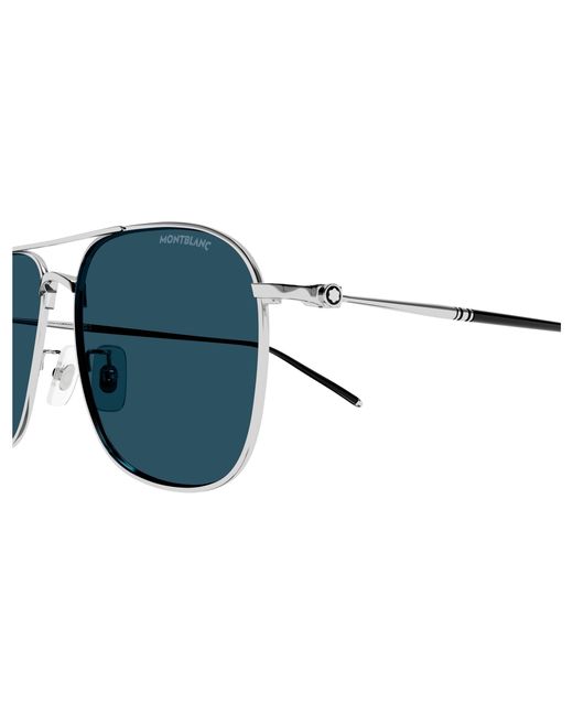 Montblanc Black Mb0417Sa 004 Sunglasses Titanium Pilot for men