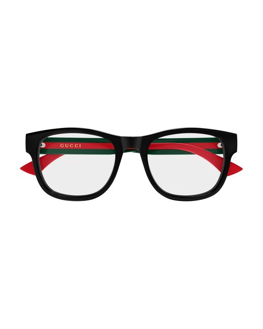 Gucci Black Gg0004Onn 001 Optical Frames Acetate Transparent Squared for men