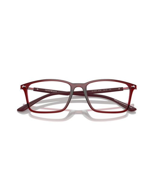 Emporio Armani Black Ea3237 6109 Optical Frames Injected Transparent Squared Normal for men