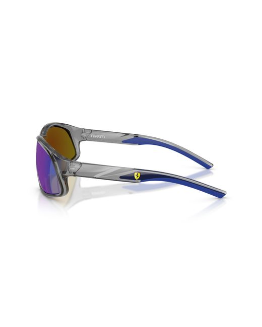 FERRARI SCUDERIA Black Fz6016U 524/25 Sunglasses Injected Geometric Mirrored for men