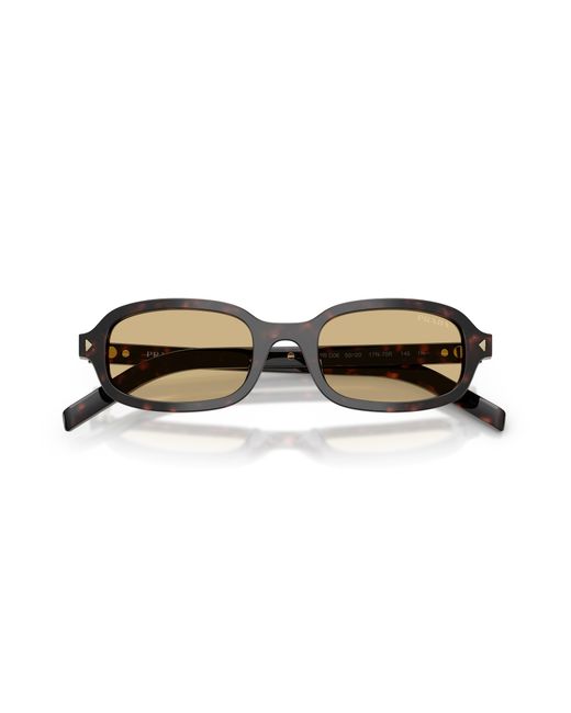 Prada Black Pr D06S 17N70R Sunglasses Acetate Round Normal