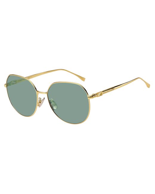 Fendi Black Ff 0451/F/S 1/O7 Outlet Sunglasses Metal Round Anti-Glare