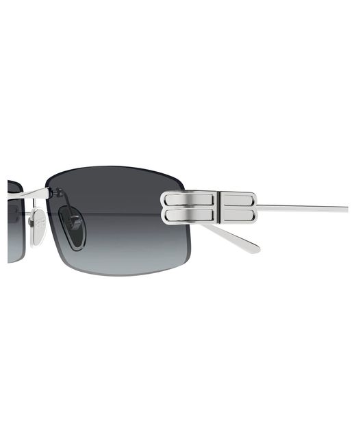 Balenciaga Black Bb0488S 006 Sunglasses Metal Smoke Squared for men