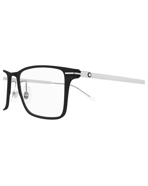 Montblanc Black Mb0396On 002 Optical Frames Transparent Squared for men