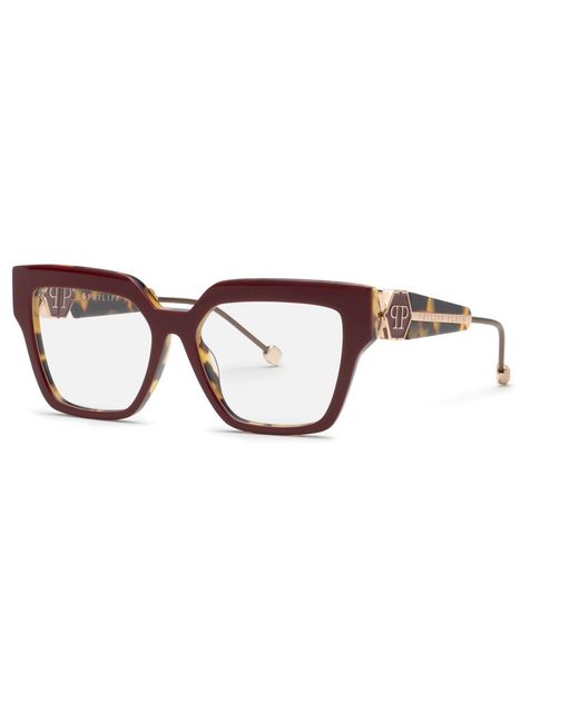 Philipp Plein Black Vpp165S Plein Queen 0U86 Optical Frames Acetate Squared