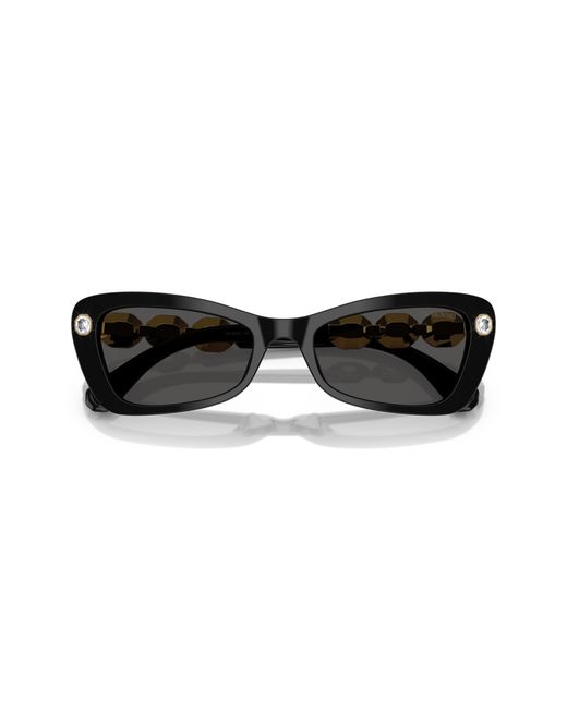 Swarovski Black Sk6033 100187 Sunglasses Acetate Geometric Normal