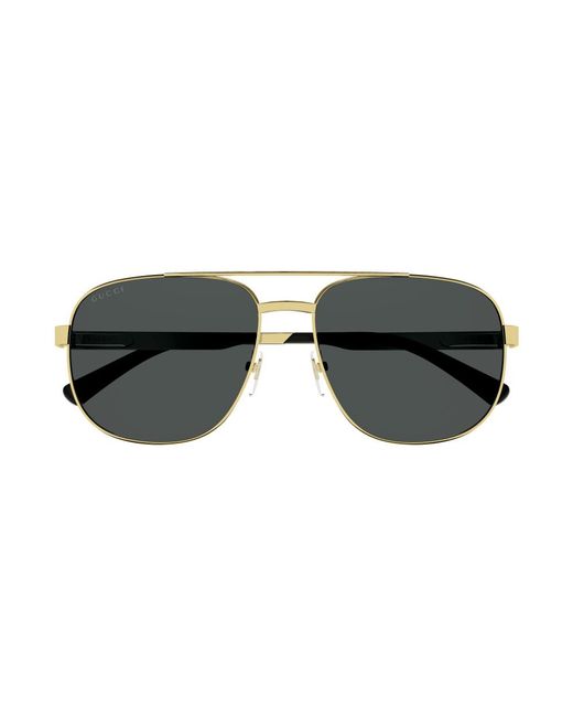 Gucci Black Gg1223S 002 Sunglasses Metal Squared Normal for men