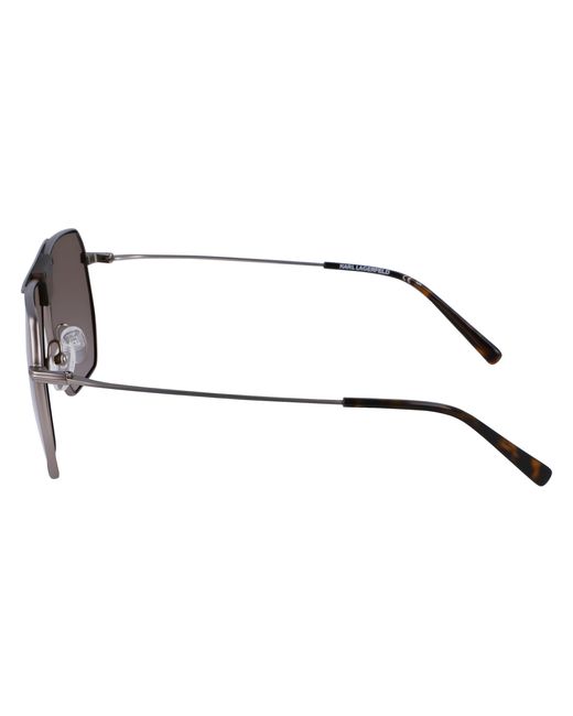 Karl Lagerfeld Black Kl350S 042 Sunglasses Metal Pilot Normal Normal for men