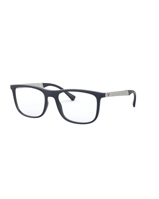 Emporio Armani Black Ea3170 5474 Optical Frames Injected Transparent Squared Normal for men