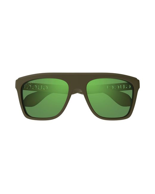 Gucci Green Gg1570S 005 Sunglasses Injected Squared for men