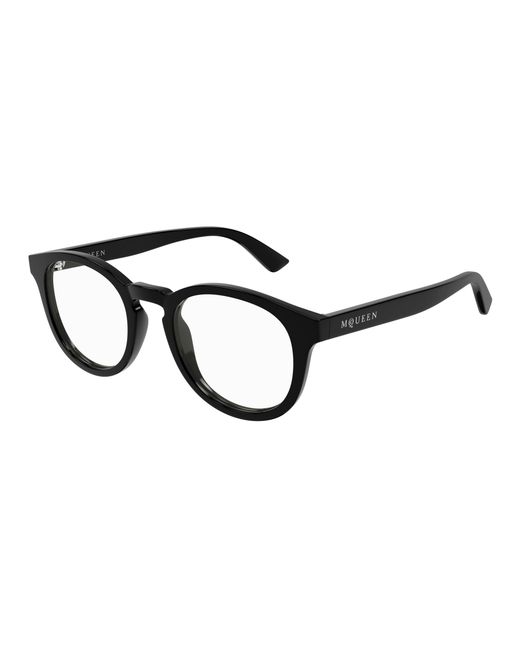 McQueen Black Am0514O 001 Optical Frames Acetate Transparent Round