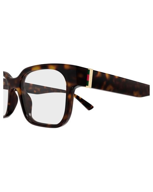 Gucci Black Gg2087O 006 Optical Frames Injected Transparent Squared for men