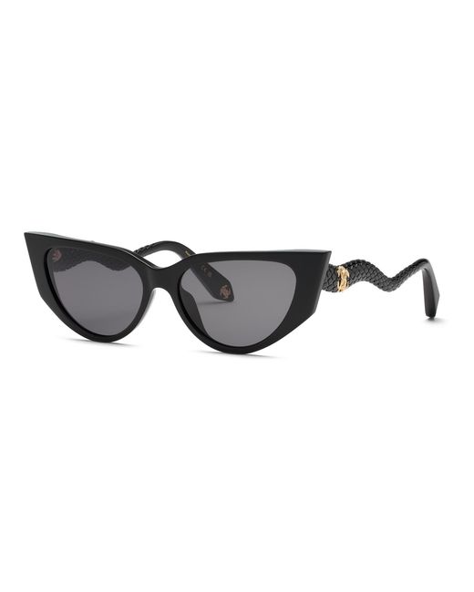 Roberto Cavalli Black Src128M 700 Sunglasses Acetate Smoke Cat Eye Normal