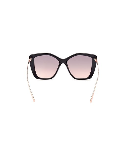 MAX&Co. Black Mo0065 01B Sunglasses Injected Smoke Geometric Normal