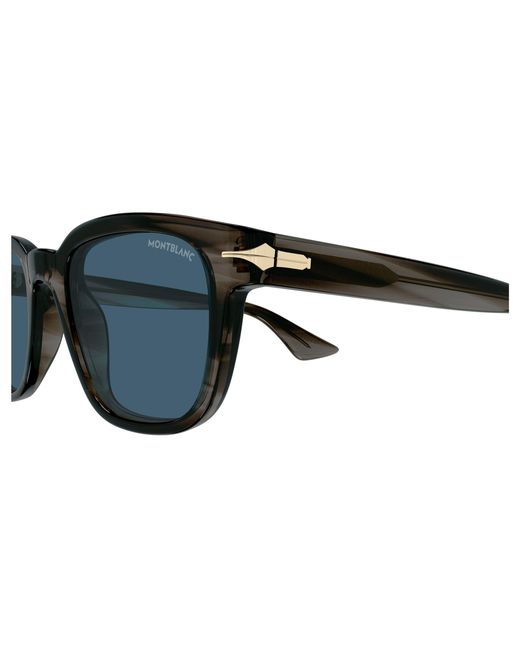 Montblanc Black Mb0302S 011 Sunglasses Acetate Squared for men