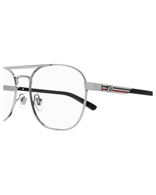 Gucci Black Gg1290O 001 Optical Frames Metal Pilot for men