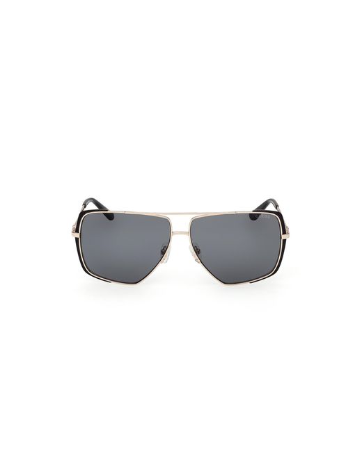 Guess Black Gu00220 02A Sunglasses Metal Smoke Squared Normal