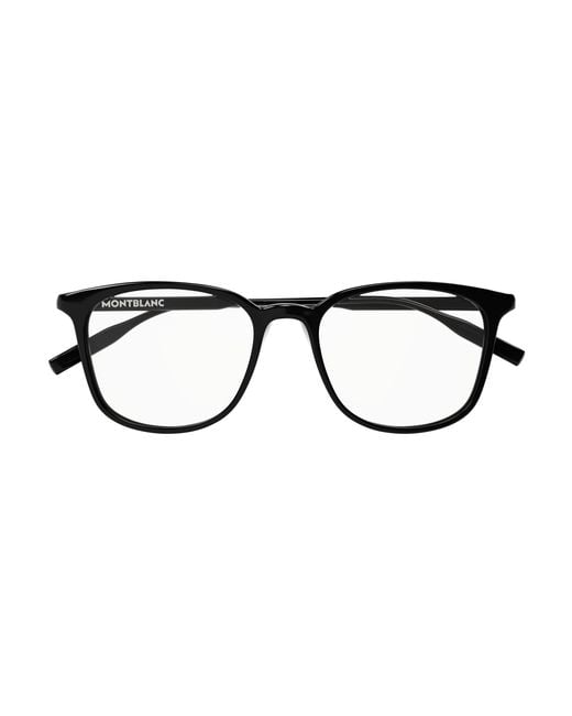 Montblanc Black Mb0089Ok 005 Optical Frames Acetate Squared for men