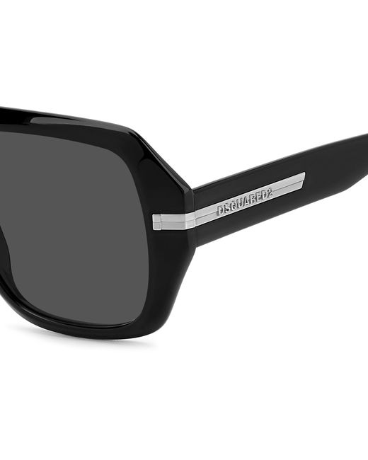 DSquared² Black D2 0160/S 807/Ir Sunglasses Acetate Squared Normal for men