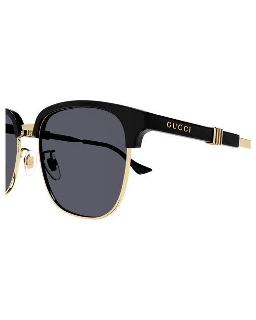 Gucci Black Gg1499Sk 001 Sunglasses Metal Round for men