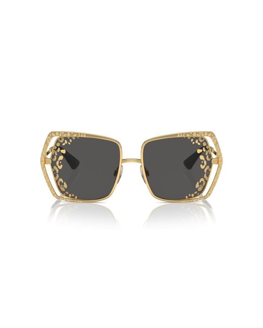 Dolce & Gabbana Black Dg2306 02/Gt Sunglasses Metal Butterfly Normal