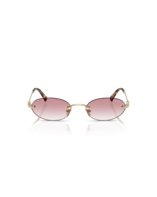 Miu Miu Black Mu A54S Zvn70O Sunglasses Metal Round Normal Shaded