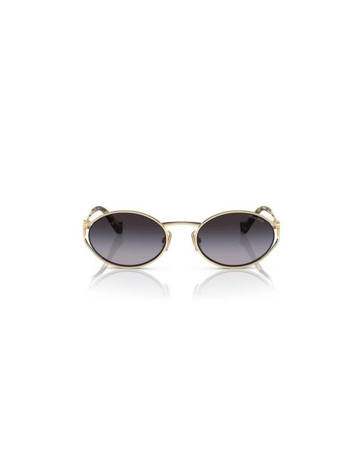 Miu Miu Black Mu 52Ys Zvn5D1 Sunglasses Metal Round Normal Shaded