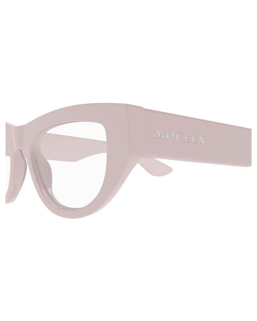 McQueen Black Am0512O 003 Optical Frames Acetate Transparent Cat Eye