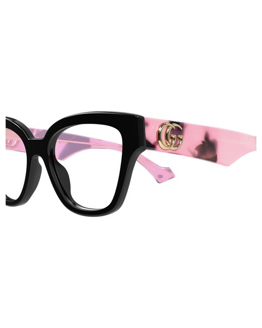 Gucci Black Gg1424O 012 Optical Frames Acetate Transparent Round