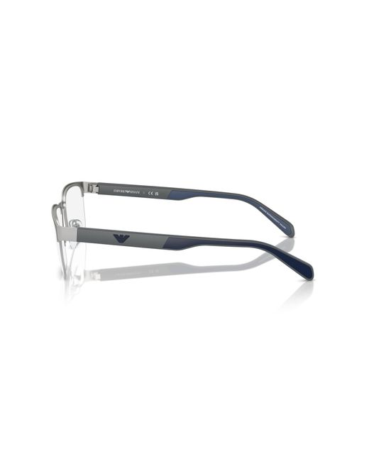Emporio Armani Black Ea1162 3045 Optical Frames Metal Transparent Geometric Normal for men