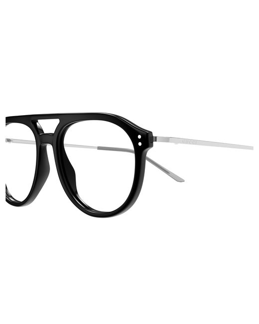 Gucci Black Gg1708O 002 Optical Frames Acetate Transparent Pilot for men