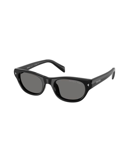 Prada Black Pr C08S 16K90T Sunglasses Acetate Cat Eye Polarized