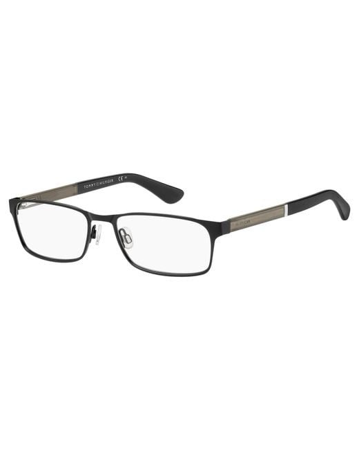 Tommy Hilfiger Black Th 1479 807 Optical Frames Steel Squared for men
