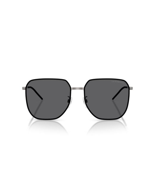 Emporio Armani Black Ea2135D 300381 Sunglasses Metal Squared Polarized for men