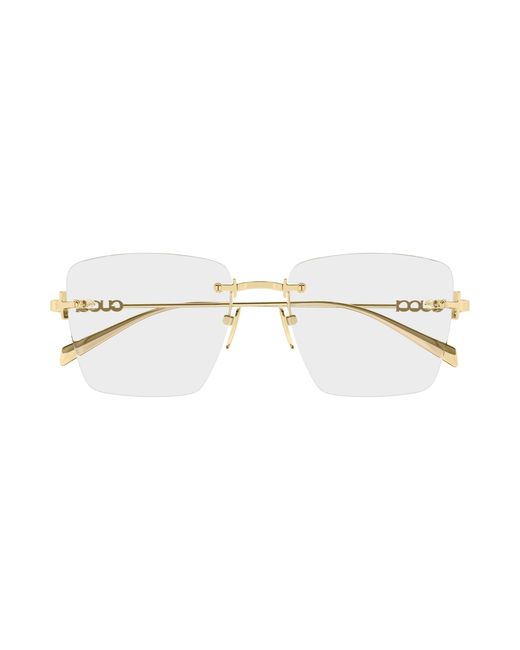 Gucci Black Gg1938O 001 Optical Frames Metal Transparent Squared