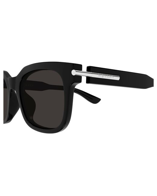 McQueen Black Am0496Sa 001 Sunglasses Acetate Squared