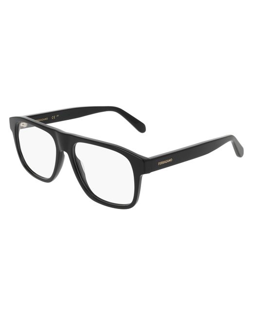 Ferragamo Black Sf3063 001 Optical Frames Acetate Squared Normal for men