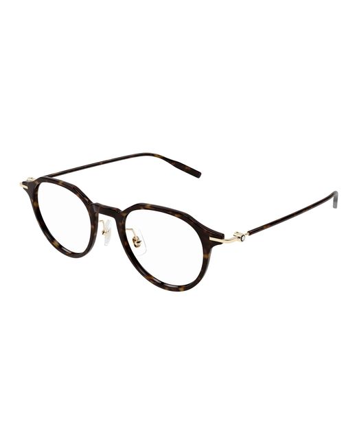 Montblanc Black Mb0355O 002 Optical Frames Injected Transparent Round for men