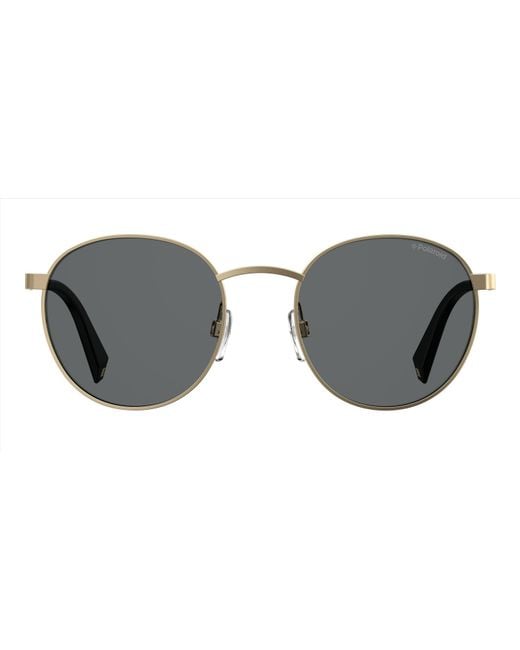 Polaroid Black Pld 2053/S 2F7/M9 Sunglasses Metal Round Polarized